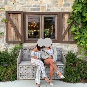 Anthropologie - Flynn Skye Striped Ruffled Jumpsuit